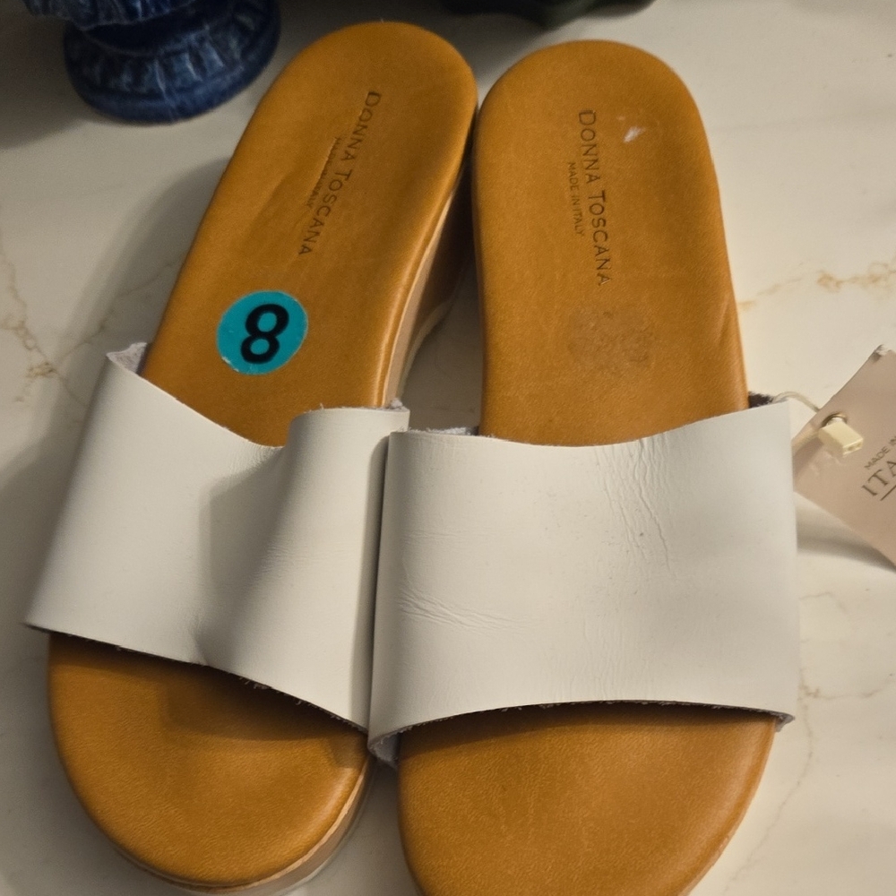 White Slide Sandals